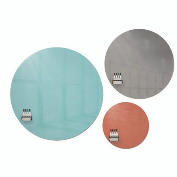 Coda Low Profile Circular Non-Magnetic Glassboard, 48 x 48, Smoke Surface