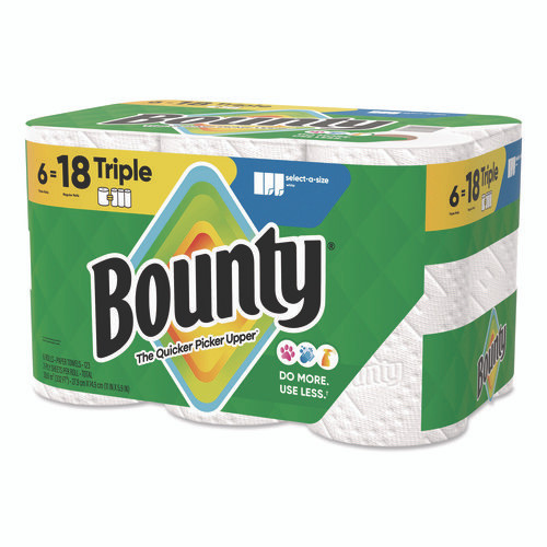 Select-a-Size Kitchen Roll Paper Towels, 2-Ply, 5.9 x 11, White, 123 Sheets/Triple Roll, 6 Rolls/Carton
