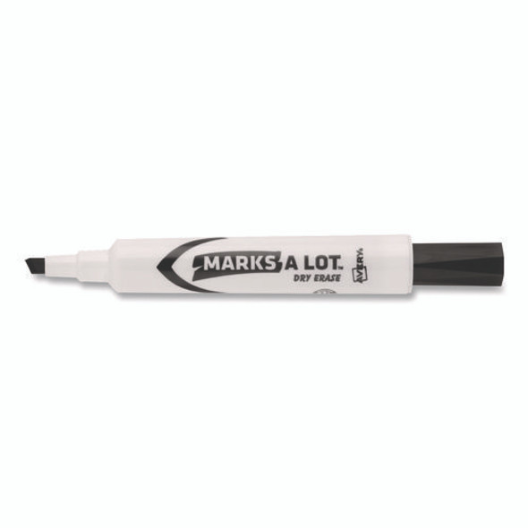 MARKS A LOT Desk-Style Dry Erase Markers, Broad Chisel Tip, Black