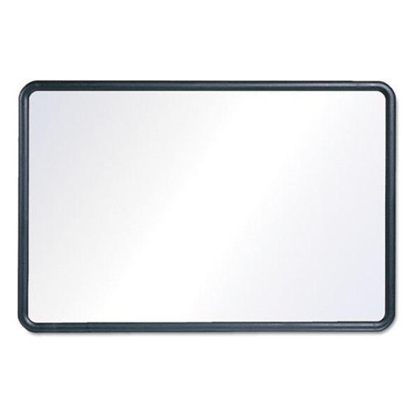 Contour Dry Erase Board, 48" x 36", White Surface, Black Plastic Frame