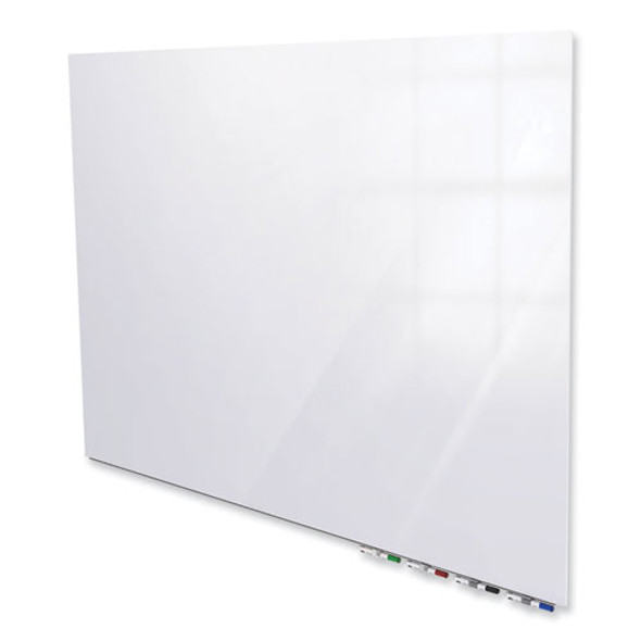 Aria Low-Profile Frameless Magnetic Glassboard, 120" x 48", White Surface