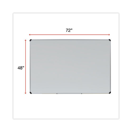 Magnetic Steel Dry Erase Marker Board, 72" x 48", White Surface, Satin Aluminum Frame