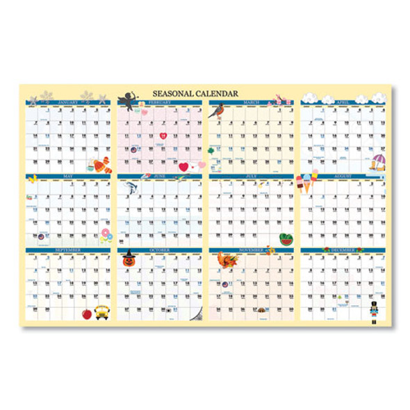 Recycled Seasonal Laminated Wall Calendar, Illustrated Seasons Artwork, 24 x 37, 12-Month (Jan to Dec): 2025 Recycled Seasonal Laminated Wall Calendar, Illustrated Seasons Artwork, 24 x 37, 12-Month (Jan to Dec): 2025