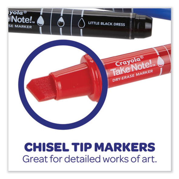 Take Note Dry-Erase Markers, Broad, Chisel Tip, Assorted, 12/Pack