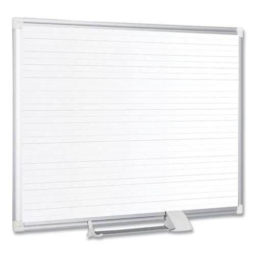 Ruled Magnetic Steel Dry Erase Planning Board, 48" x 36", White Surface, Satin Aluminum Frame