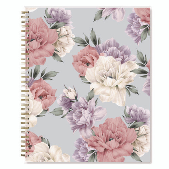 Tula Weekly/Monthly Planner, Floral Artwork, 11" x 8.5", Purple/Pink/White Cover, 12-Month (Jan to Dec): 2025