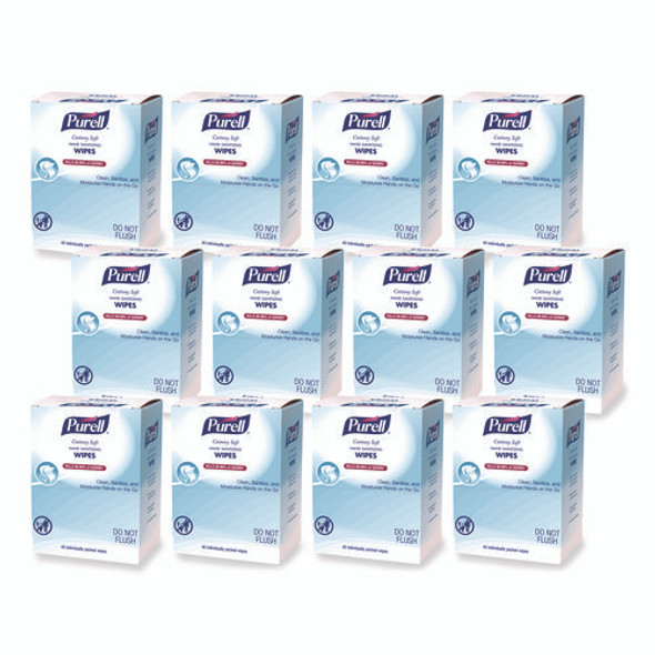 Cottony Soft Individually Wrapped Sanitizing Hand Wipes, 5 x 7, Herbal Scent, White, 480/Carton