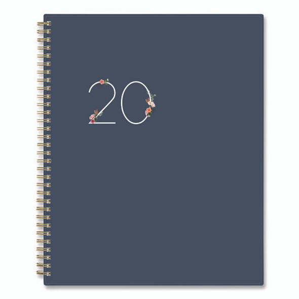 Ashlyn Weekly/Monthly Planner, Floral Artwork, 11 x 8.5, Navy/Multicolor Cover, 12-Month (Jan to Dec): 2025