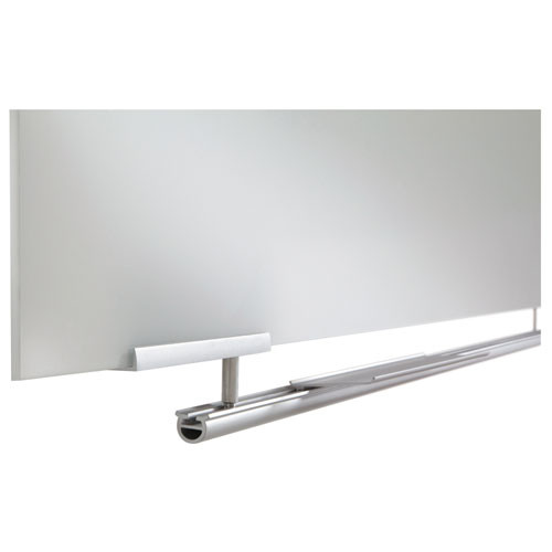 Clarity Glass Dry Erase Board with Aluminum Trim, 48" x 36", White Surface, Satin Aluminum Frame