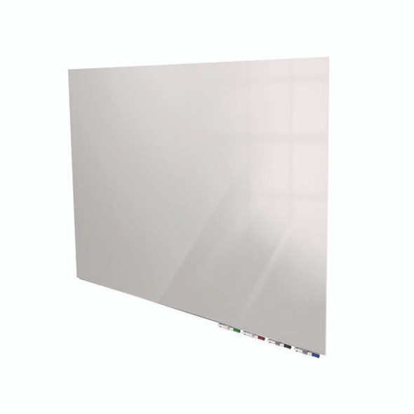 Aria Low-Profile Frameless Magnetic Glassboard, 72" x 48", Gray Surface