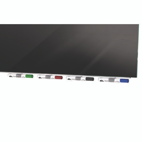 Aria Low-Profile Frameless Magnetic Glassboard, 48" x 36", Black Surface