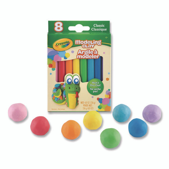 Modeling Clay Assortment, Blue/Green/Light Blue/Orange/Pink/Purple/Red/Yellow, 4.8 oz Modeling Clay Assortment, Blue/Green/Light Blue/Orange/Pink/Purple/Red/Yellow, 4.8 oz