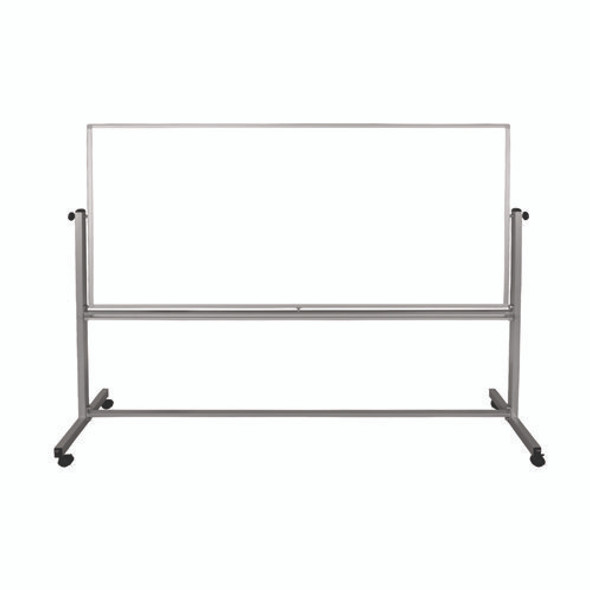 Mobile Magnetic Whiteboard, 96" x 40", White Surface, Silver Aluminum Frame