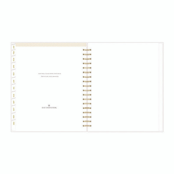 Day Designer Navy Stripe Daily/Monthly Planner, Horizontal Stripe Artwork, 10 x 8, Navy/White Cover, 12-Month (Jan-Dec): 2025