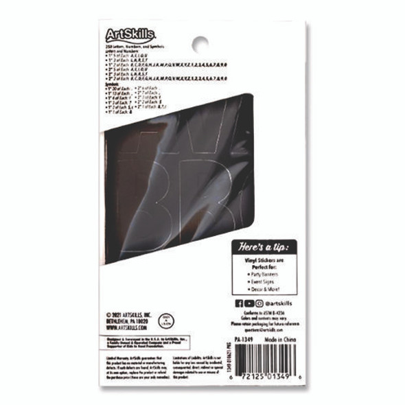 Poster and Bulletin Board Vinyl Letters and Numbers, 1" Tall Letters, 2" Tall Numbers, Black Characters, 250/Pack Poster and Bulletin Board Vinyl Letters and Numbers, 1" Tall Letters, 2" Tall Numbers, Black Characters, 250/Pack