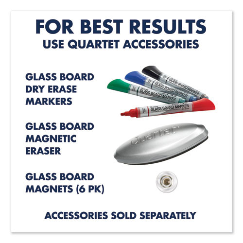 InvisaMount Magnetic Glass Marker Board, 50" x 28", White Surface
