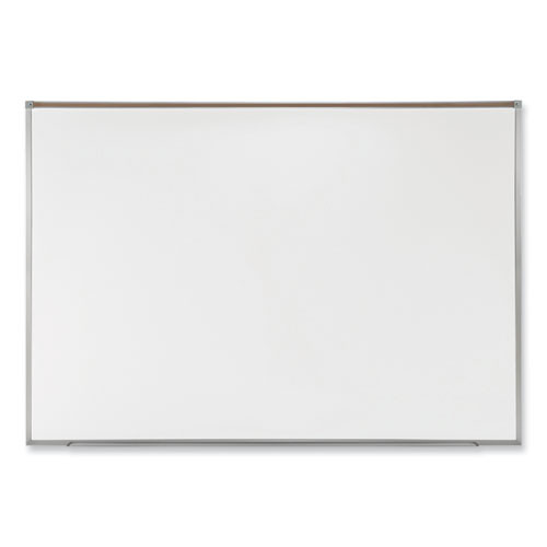 Proma Magnetic Porcelain Projection Whiteboard with Aluminum Frame, 72.5" x 48.5", White Surface, Satin Aluminum Frame