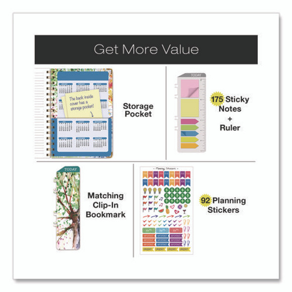 Seasons Tree Weekly/Monthly Planner, Seasons Tree Artwork, 8 x 5.5, Multicolor Cover, 14-Month: Nov 2024 to Dec 2025