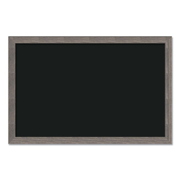 Magnetic Chalkboard with Rustic Frame, 36" x 24" (Actual Size: 35" x 23"), Black Surface, Brown Wood Frame