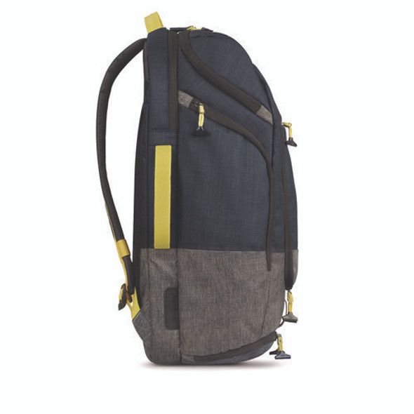 Everyday Max Recycled Backpack, Fits Device Up to 17.3", 13 x 8 x 21, Navy Blue/Gray