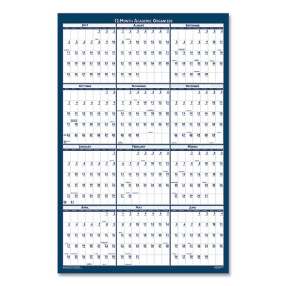 Academic Year Recycled Poster Style Reversible/Erasable Yearly Wall Calendar, 24 x 37, 12-Month (July to June): 2024 to 2025