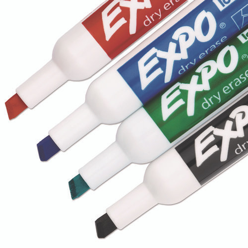 Low-Odor Dry-Erase Marker, Broad Chisel Tip, Assorted Colors, 12/Box