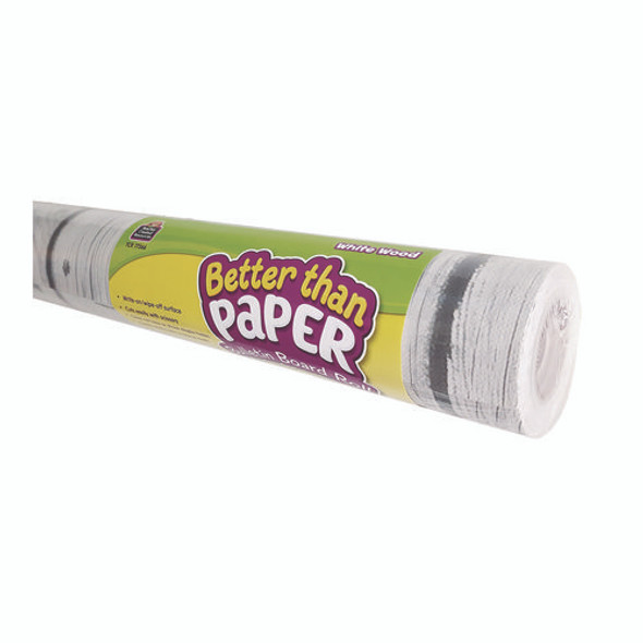 Better Than Paper Bulletin Board Roll, 4 ft x 12 ft, White Wood