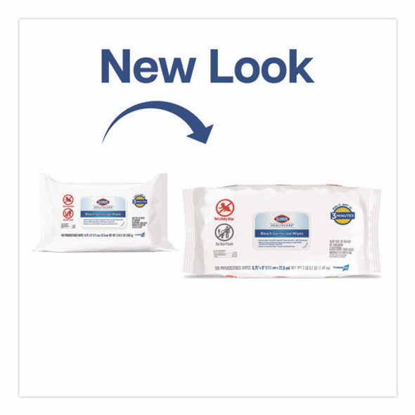Bleach Germicidal Wipes, Disinfectant Wipes, 1-Ply, 6.75 x 9, Unscented, White, 100 Wipes/Flex-Pack, 6 Flex-Packs/Carton Bleach Germicidal Wipes, Disinfectant Wipes, 1-Ply, 6.75 x 9, Unscented, White, 100 Wipes/Flex-Pack, 6 Flex-Packs/Carton