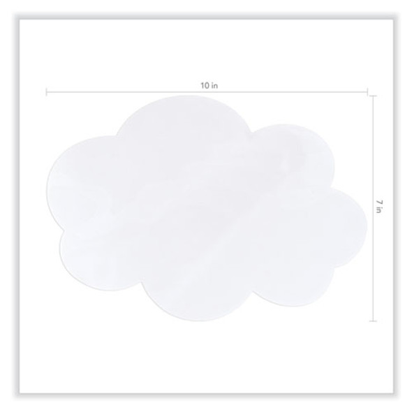 Self Stick Dry Erase Clouds, Laminated Foam Surface, 7" x 10", White, 10/Pack