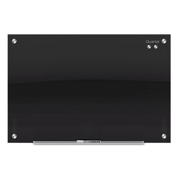 Infinity Magnetic Glass Marker Board, 48" x 36", Black Surface