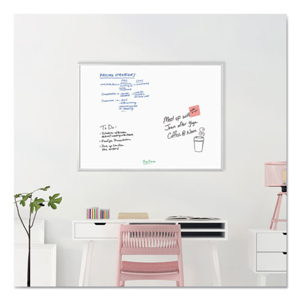 Melamine Dry Erase Board, 48" x 36" (Actual Size: 47" x 35"), White Surface, Satin Aluminum Frame