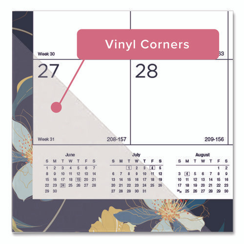 Academic 18-Month Desk Pad Calendar, 22 x 17, White/Multicolor Sheets, Black Headband, 18-Month (July to Dec): 2024 to 2025