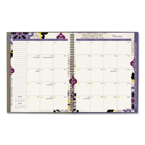 Vienna Weekly/Monthly Appointment Book, Geometric Artwork, 11 x 8.5, Purple/Tan Cover, 12-Month (Jan to Dec): 2025