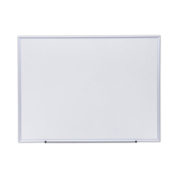 Deluxe Melamine Dry Erase Board, 48" x 36", White Surface, Satin Aluminum Frame