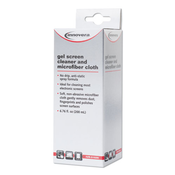 Anti-Static Gel Screen Cleaner, with Gray Microfiber Cloth, 4 oz Spray Bottle