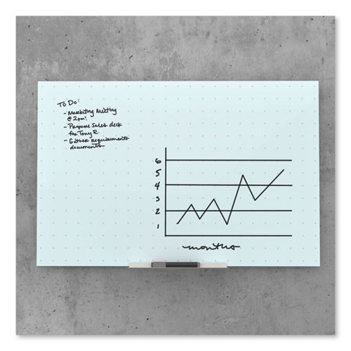 Floating Glass Ghost Grid Dry Erase Board, 48" x 36" (Actual Size: 47" x 35"), White Surface