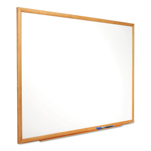 Classic Series Total Erase Dry Erase Boards, 96" x 48", White Surface, Oak Finished Fiberboard (MDF) Frame