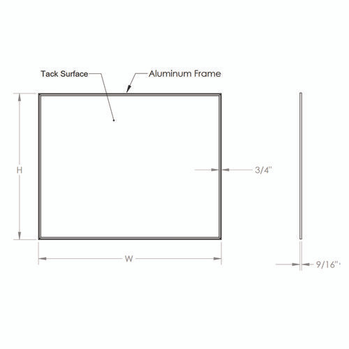 Vinyl Bulletin Board with Aluminum Frame, 87.91" x 48.5", Ivory Surface, Satin Aluminum Frame