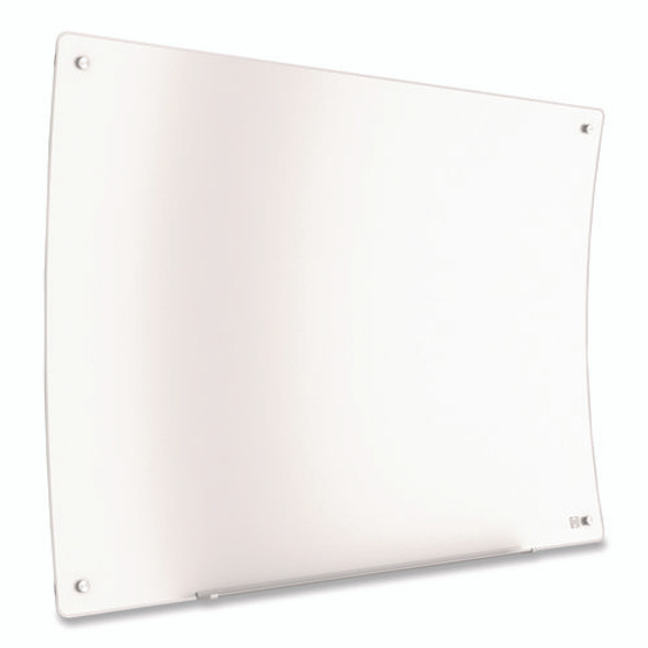 Curved Magnetic Glass Dry Erase Board, 3 ft x 4 ft, White Surface