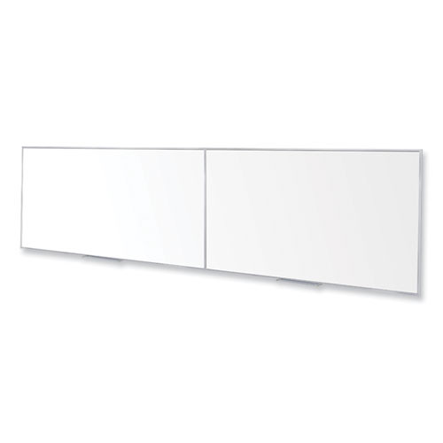 Magnetic Porcelain Whiteboard with Aluminum Frame, 193" x 48.5", White Surface, Satin Aluminum Frame