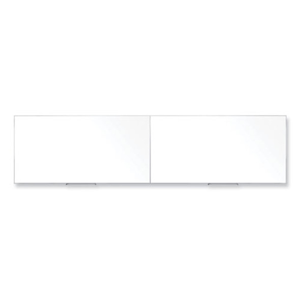 Magnetic Porcelain Whiteboard with Aluminum Frame, 193" x 48.5", White Surface, Satin Aluminum Frame