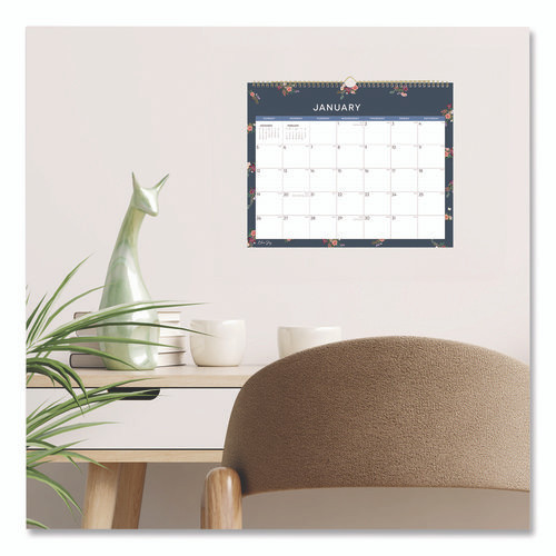Ashlyn Monthly Wall Calendar, Floral Artwork, 15 x 12, White/Blue/Pink Sheets, 12-Month (Jan to Dec): 2025