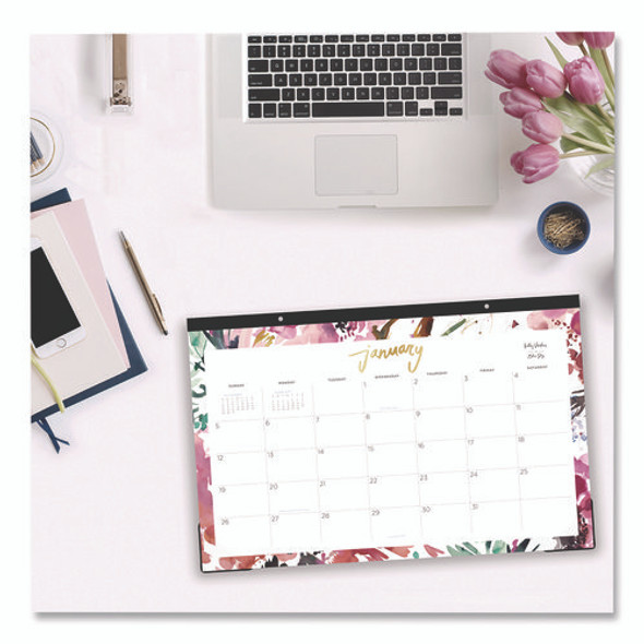 Kelly Ventura Magenta Bloom Desk Pad Calendar, Floral Artwork, 17 x 11, White/Multicolor Sheets, 12-Month (Jan to Dec): 2025