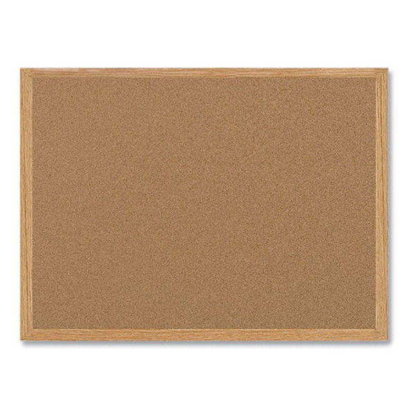 Earth Cork Board, 48" x 36", Tan Surface, Oak Finished Wood Frame