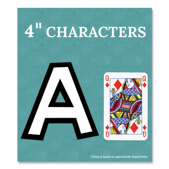 EZ Letter Combo Packs, 4" Tall, White Characters, Black Background, 219 Pieces