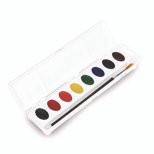 Watercolors, 8 Assorted Colors, Palette Tray