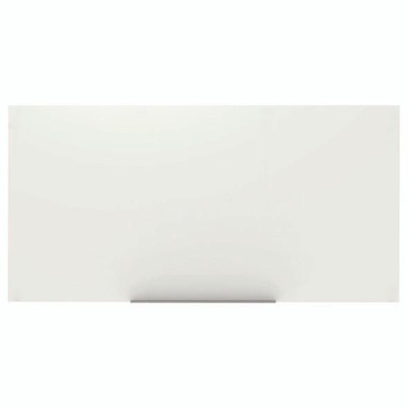 Magnetic Wall-Mounted Glass Board, 96" x 48", White Surface, Frameless