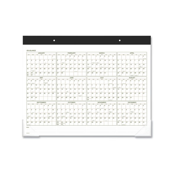 Two-Color Desk Pad, 22 x 17, White Sheets, Black Binding, Clear Corners, 12-Month (Jan to Dec): 2025