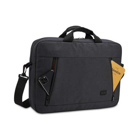 Huxton 15.6" Laptop Attache, Fits Devices Up to 15.6", Polyester, 16.3 x 2.8 x 12.4, Black