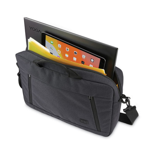 Huxton 15.6" Laptop Attache, Fits Devices Up to 15.6", Polyester, 16.3 x 2.8 x 12.4, Black